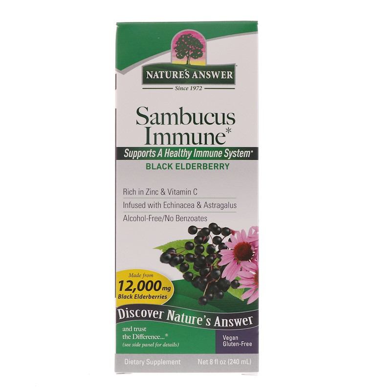 Nature's Answer, Sambucus Immune, чорна бузина, 12 000 мг, 240 мл