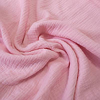 Муслін жатка однотонний ніжно-рожевий, ш. 140 см