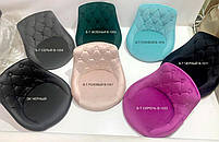 Крісло для клієнтів на чорній квадратній опорі в блакитному велюрі Foro Button 4 BK-Base, фото 3