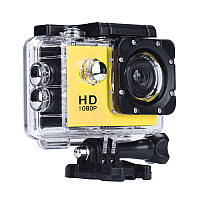 Нашлемная экстрим камера, A7 Sports Cam, HD 1080p, спортивная, водонепроницаемая, цвет - желтый (KT)