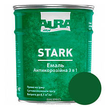 Грунт-емаль AURA Stark 3 в 1, антикорозійна (зелена №36), 0.7 кг