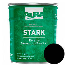 Грунт-емаль AURA Stark 3 в 1, антикорозійна (чорний №90), 2 кг