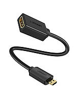 Кабель Переходник Micro HDMI штекер to HDMI 2.0 разъем 4K 60Hz 22CM Ugreen 20134