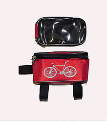 Велосумка органайзер на раму велосипеда (червоний)