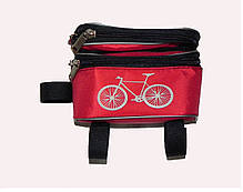 Велосумка органайзер на раму велосипеда (червоний), фото 2