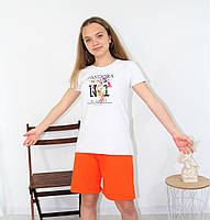 Футболка на дівчинку літня підліткова з принтом вік від 10 до 15 років Різні кольори, фото 6