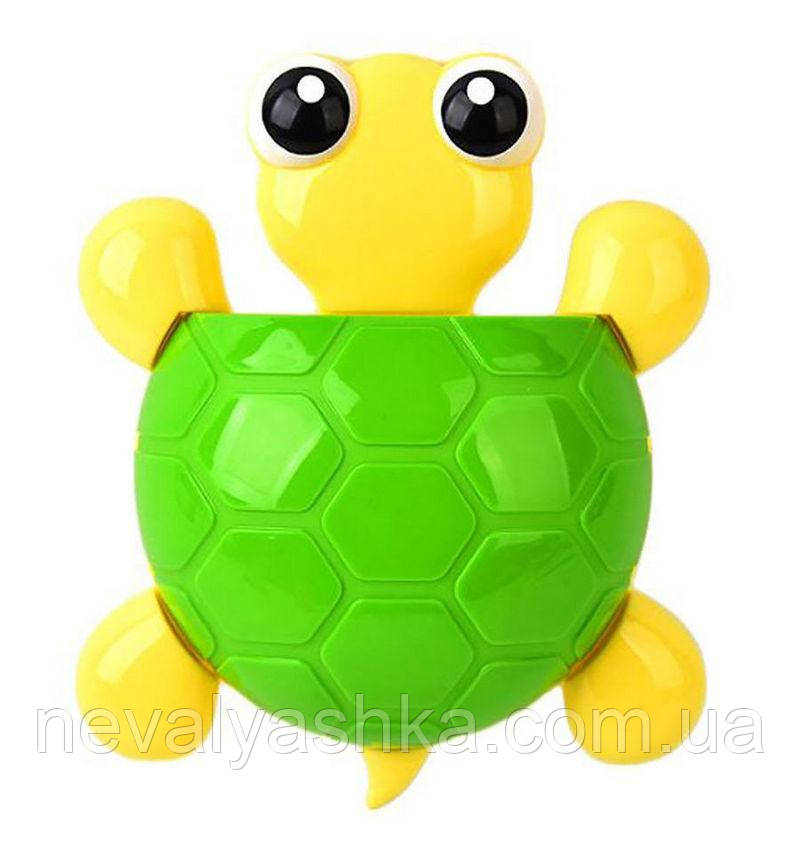 ДЕФЕКТ Заготівля для Бізіборда Кишенька Зелена Черепашка 16х14см Пластик, Кишеня Підставка для Зубних Щіток Черепаха