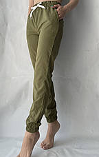 Жіночі літні штани, софт No117 хакі в горошок, фото 2