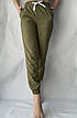 Жіночі літні штани, софт No117 хакі в горошок, фото 2