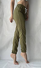 Жіночі літні штани, софт No117 хакі в горошок, фото 3