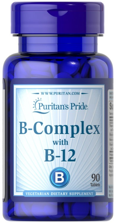 Комплекс вітамінів групи Б Puritan's Pride Vitamin B-Complex And Vitamin B-12 90 таб