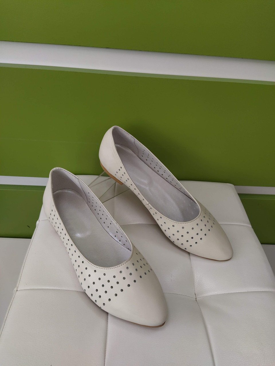 STTOPA Розміри 41-44. Балетки великих розмірів з натуральної шкіри. 166-4144-3 Молочні, фото 1