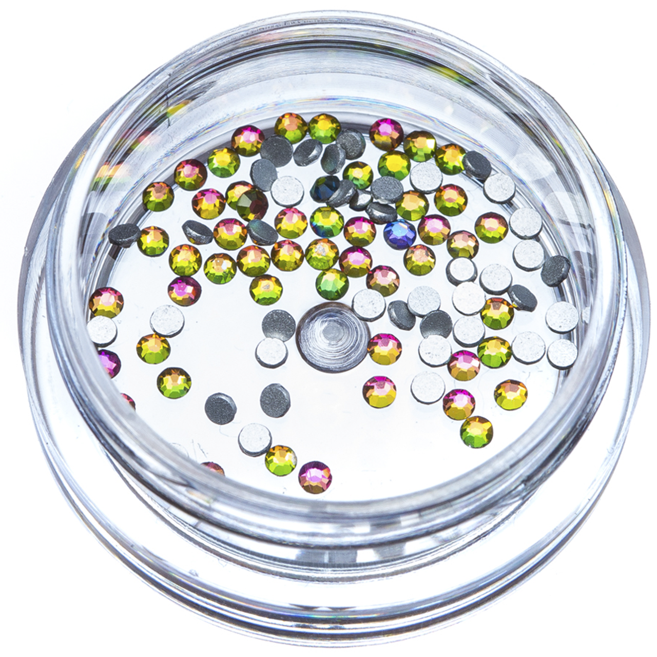 Камені хамелеон 001, d=1.7 мм 100 штук рожево-зелені