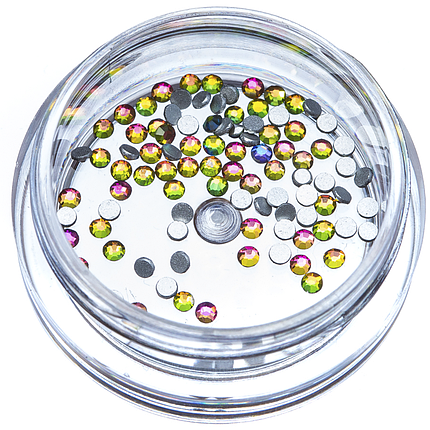 Камені хамелеон 001, d=1.7 мм 100 штук рожево-зелені, фото 1