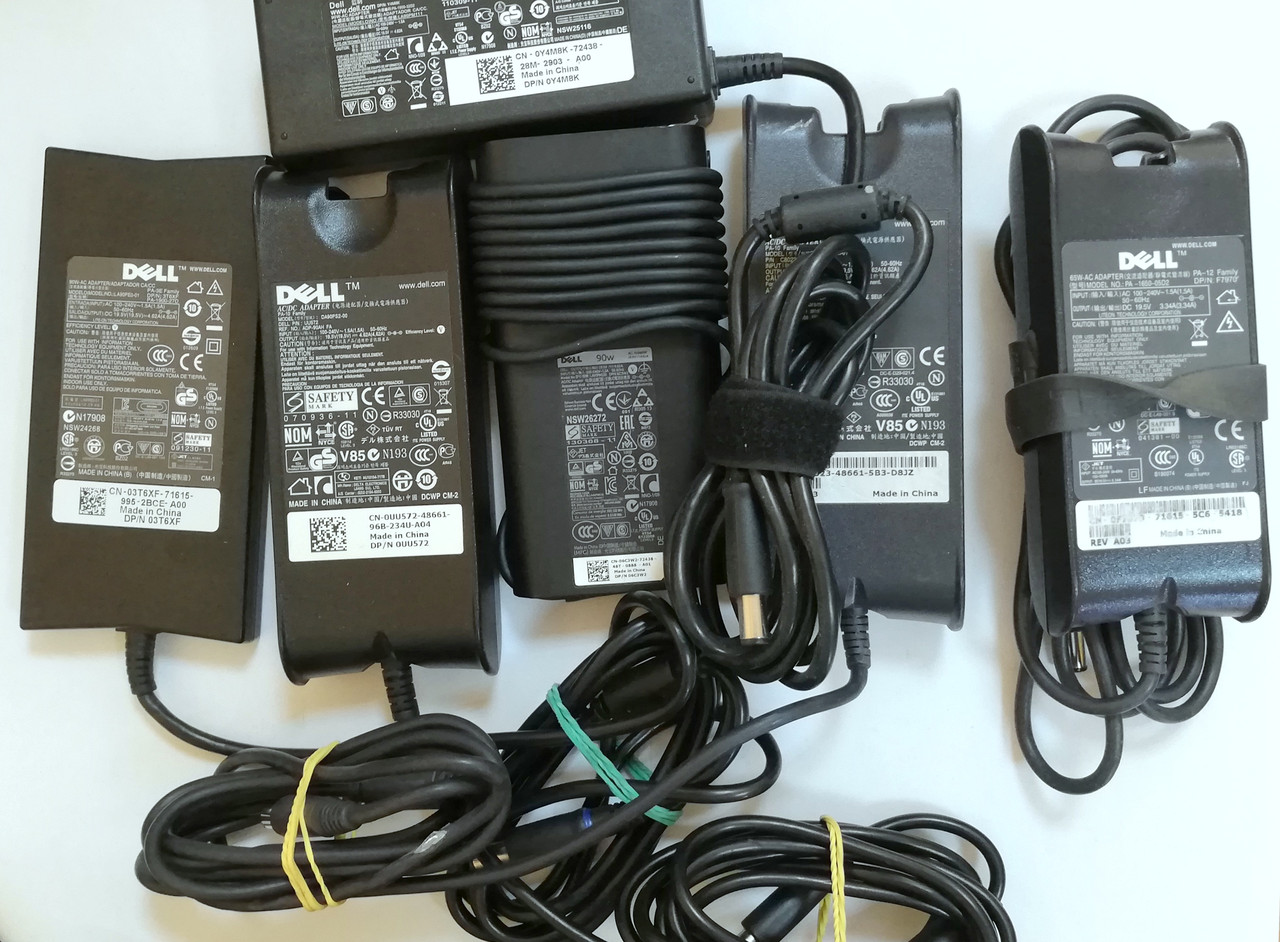 Лот блоків живлення - 12 шт. для ноутбука DELL 19.5 V 2.31-4.62 A 45-90W Б/В. Під сервіс