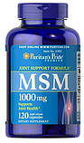 Для суглобів і зв'язок МСМ Puritan's Pride MSM 1000 mg 120 капсул Метилсульфонілметан, фото 4