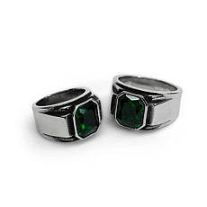 Перстень APST-88 Печатка з смарагдовим камінцем, фото 4