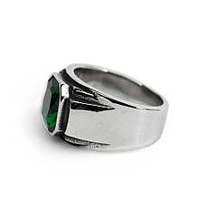 Перстень APST-88 Печатка з смарагдовим камінцем, фото 3