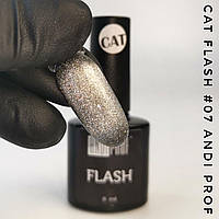 Світлий гель-лак котяче око Flash cat для нігтів Andi Prof, 8 мл.