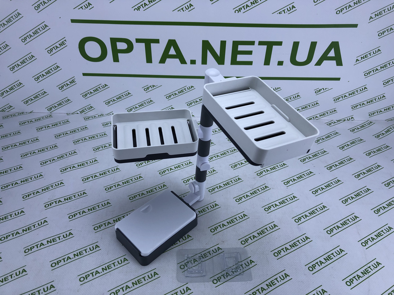 Обертовий органайзер для мила на стіну три платформи для мила, фото 1