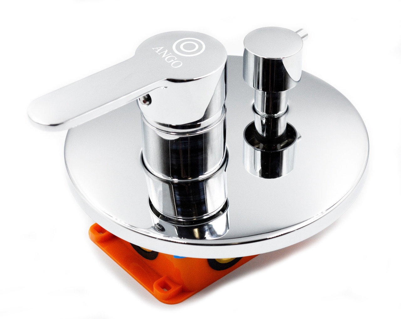 Змішувач прихованого монтажу внутрішньостінний Ango YWYL-09 коло з рівнем 2 режими 85 х 75 х 170 мм латунь хром, фото 1