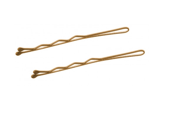 Невидимки для волосся хвилясте TICO Professional 300545 - Золотисті (довжина 40 мм, вага 200 грам), фото 1