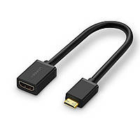 Кабель Переходник Mini HDMI штекер to HDMI 2.0 разъем 4K 60Hz 22CM Black Ugreen 20137