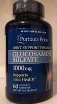 Для суглобів і зв'язок Puritan's Pride Glucosamine Sulfate 1000 mg 60 таб, фото 3