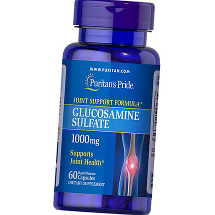 Для суглобів і зв'язок Puritan's Pride Glucosamine Sulfate 1000 mg 60 таб, фото 2