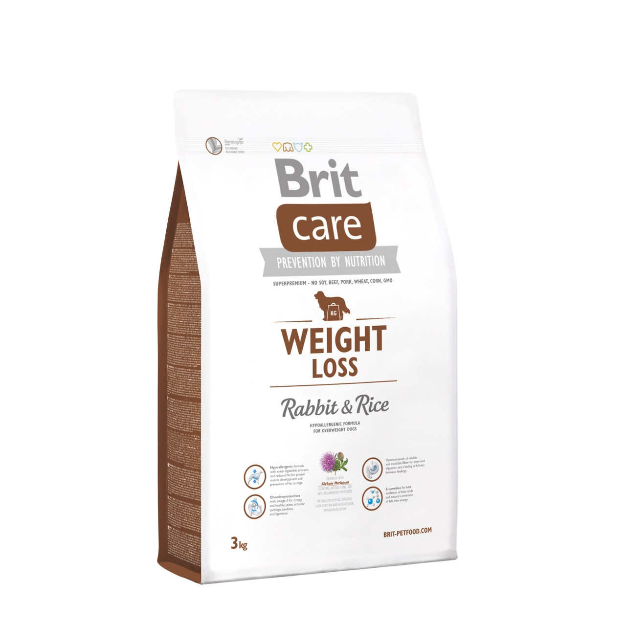 Сухий корм Brit Care Weight Loss для собак з надмірною вагою, з кроликом і рисом - 3КГ