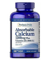 Кальцій Д3 Puritan's Pride Absorbable Calcium 1200 Plus Vitamin D3 100 гел капс, фото 5