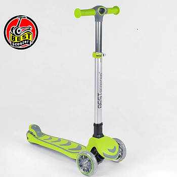 Дитячий триколісний самокат Best Scooter 46987 Зелений (складний)