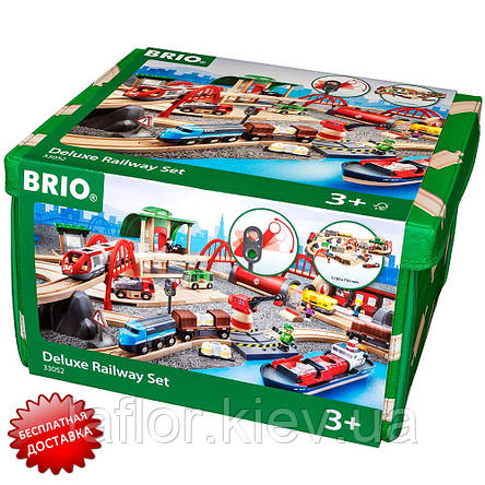 Велика дерев'яна дитяча залізниця ТМ Brio Deluxe, фото 1