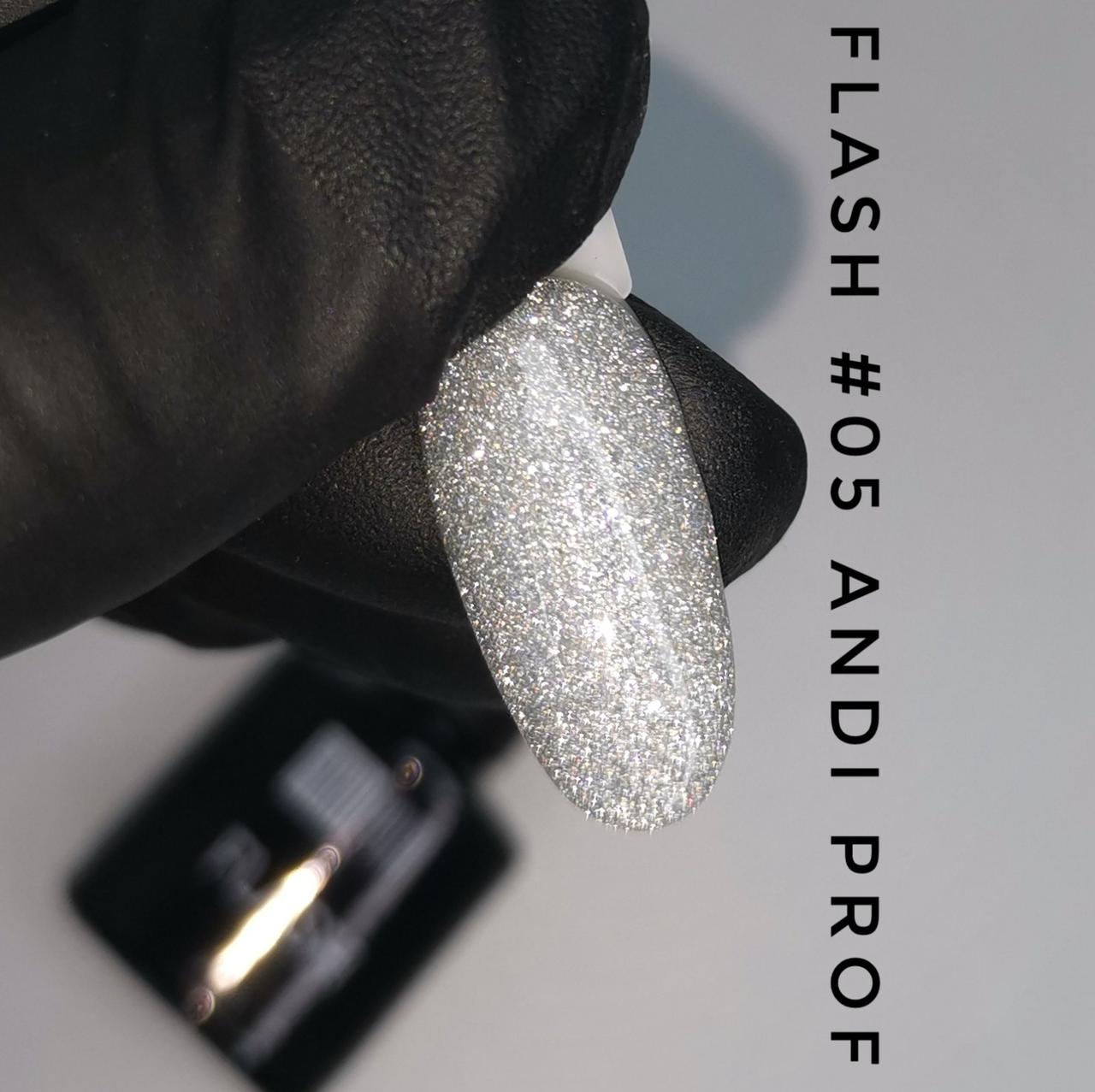 Світловідбиваючий гель-лак Flash №05 Andi Prof , 8мл.