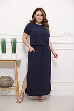 Шикарне літнє плаття Лаура темно-синій  (50-64)