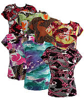 Трикотажная женская футболка, яркие летние футболка для женщин
