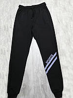 Штаны женские XS 42 спортивные на манжетах черные для дома и улицы из хлопка SAMO 0028