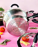 Набір кухонного посуду з неіржавкої сталі 3 предмета Edenberg EB-2403 Набір каструль для індукційної плити, фото 5