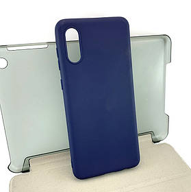 Чохол для Samsung Galaxy A02, A022 накладка на бампер Case силіконовий синій матовий