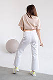 Світлі джинси для вагітних кремові з бандажною резинкою під животик, 5293492-К, фото 4