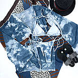 Набір: купальник у стилі тай-дай з топом і спідницею-парео, фото 2