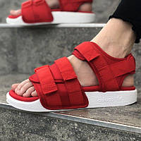 Модні яскраві сандалі Adidas Adilette червоні | Спортивні літні відкриті босоніжки Адідас Адилет