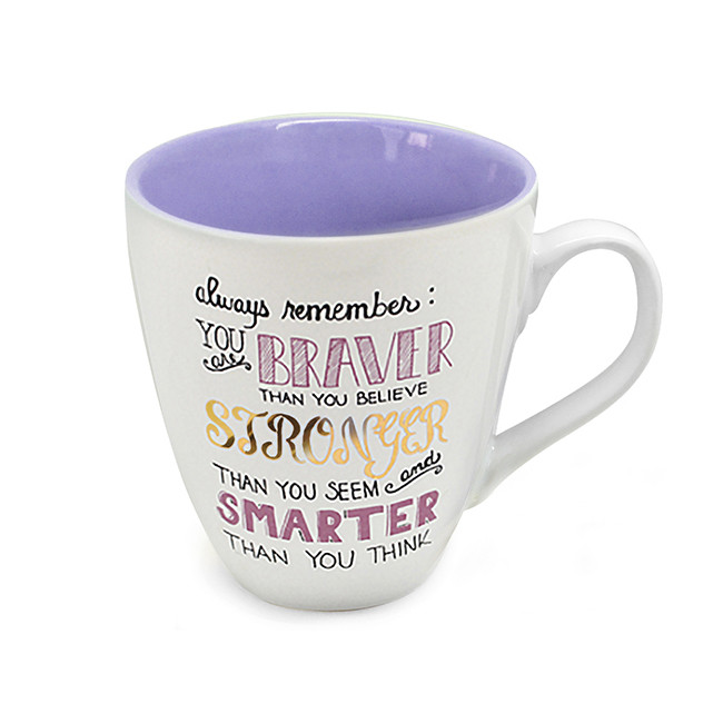 Чашка керамічна Stenson "Braver Stronger Smarter", 550 мл S