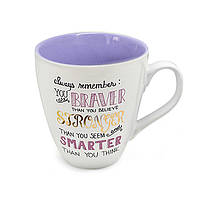 Чашка керамічна Stenson "Braver Stronger Smarter", 550 мл (SHiz12726)