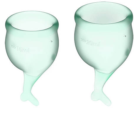 Набор менструальных чаш Satisfyer Feel Secure Light Green all Оригинал, фото 1