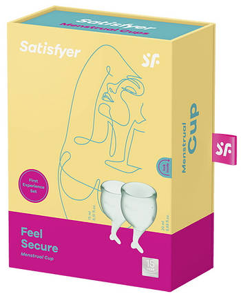 Набор менструальных чаш Satisfyer Feel Secure Light Green all Оригинал, фото 3