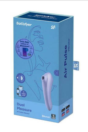 Вакуумний кліторальний симулятор Satisfyer Dual Pleasure Viole all Оригінал, фото 3
