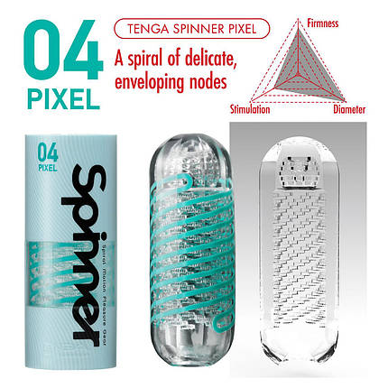 Чоловічий мастурбатор Tenga Spinner Pixel (Японія) all Оригінал, фото 2