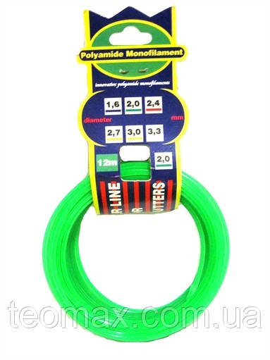 Волосінь на тример. зірка d=2 mm 12 m, фото 1