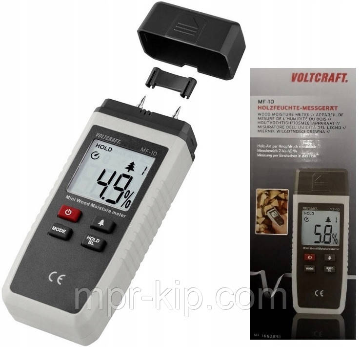 Вологомір деревини VOLTCRAFT MF-10 (2~40% ± 5%), 4 програми, Німеччина